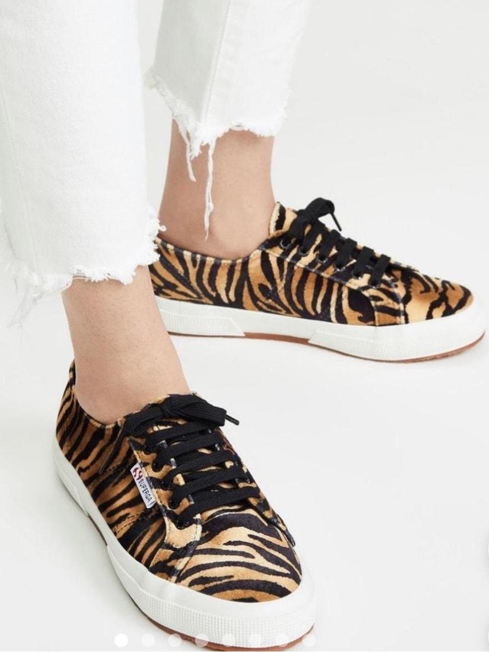 NWT SUPERGA ZEBRA SNEAKERS Black Golden Velvet Women’s Size 7 Men’s 5 1/2